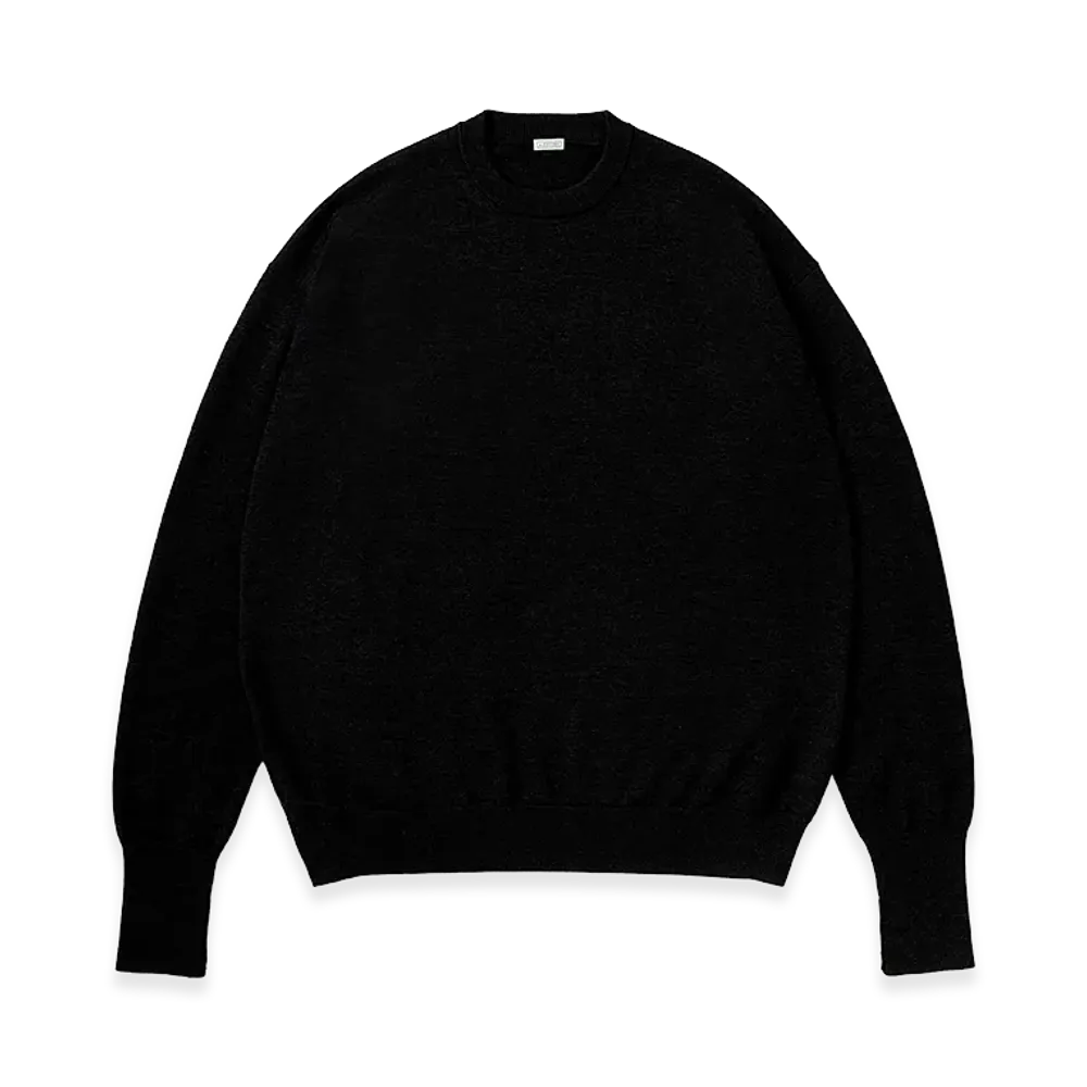 A.PRESSE Wool Knit Crew Neck Sweater "Charcoal"