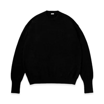 A.PRESSE Wool Knit Crew Neck Sweater "Charcoal"