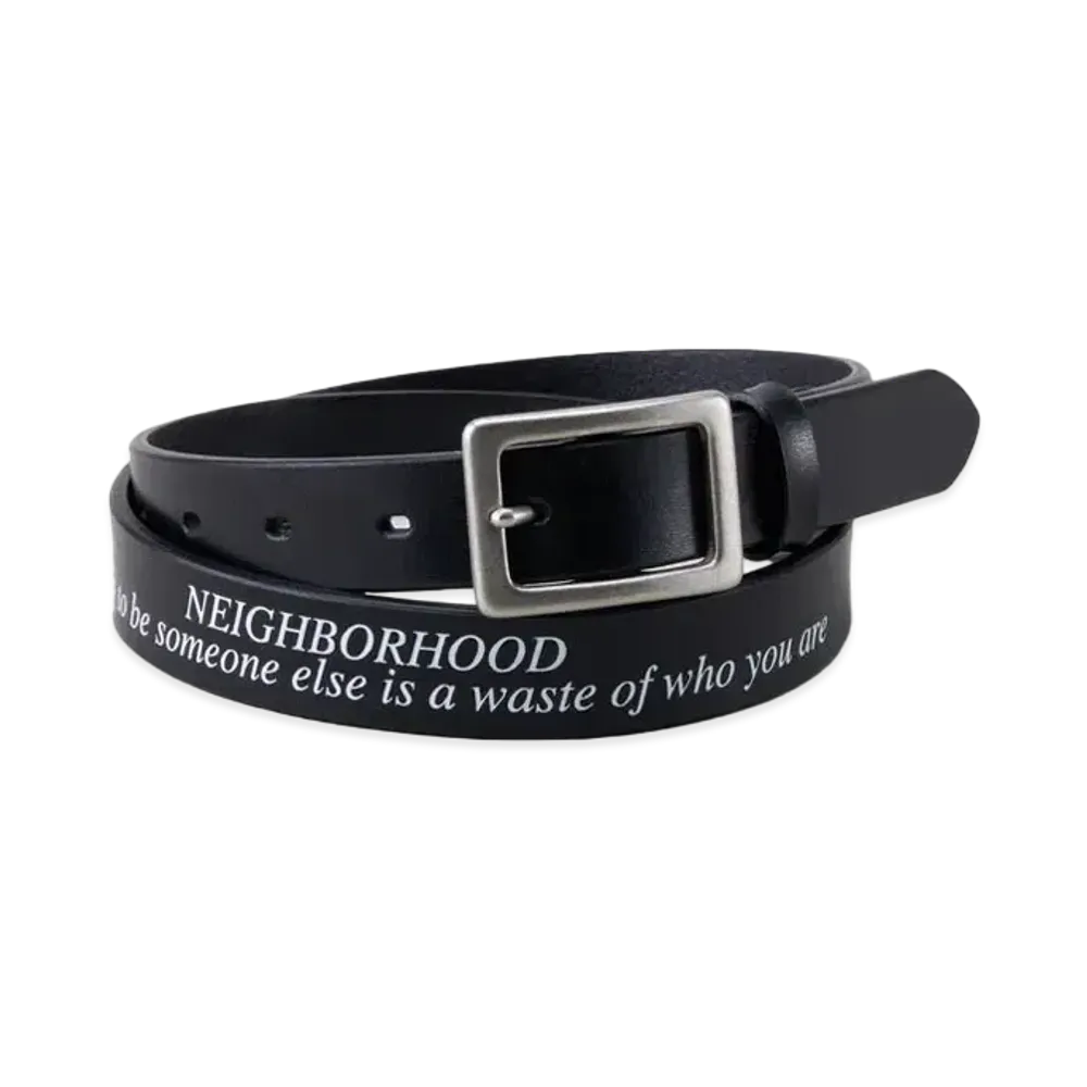 NEIGHBORHOOD Leather Narrow Belt "Black"