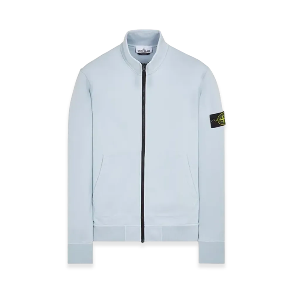 Stone Island 64351 Cotton Fleece Garment Dyed Track Top - 24SS "Sky Blue"