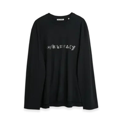 OUR LEGACY Box Long Sleeve T-Shirt Abstract Embroidery "Black"