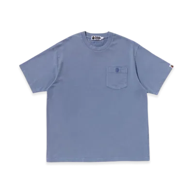 A BATHING APE Garment Dye One Point Relaxed Fit Pocket Tee "Navy"