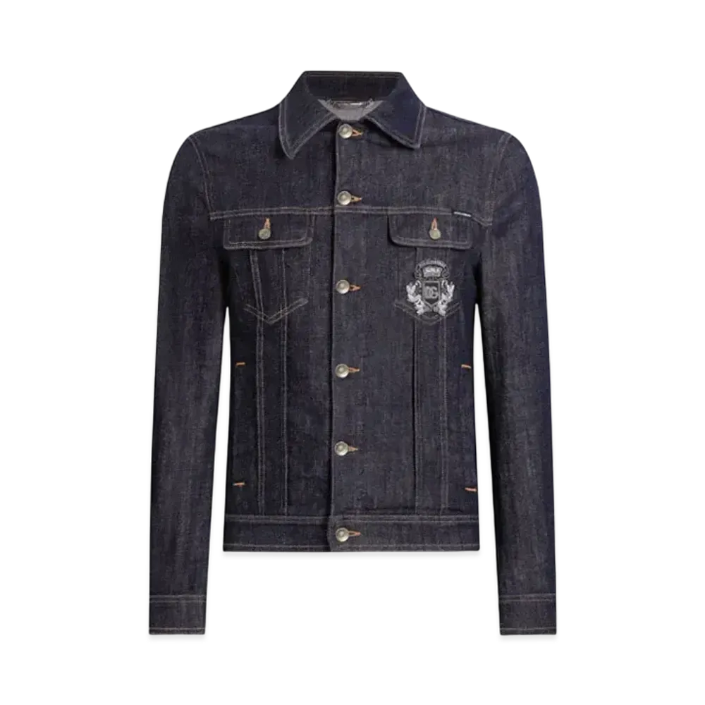 DOLCE&GABBANA Cotton Denim Jacket With Patch "Blue"