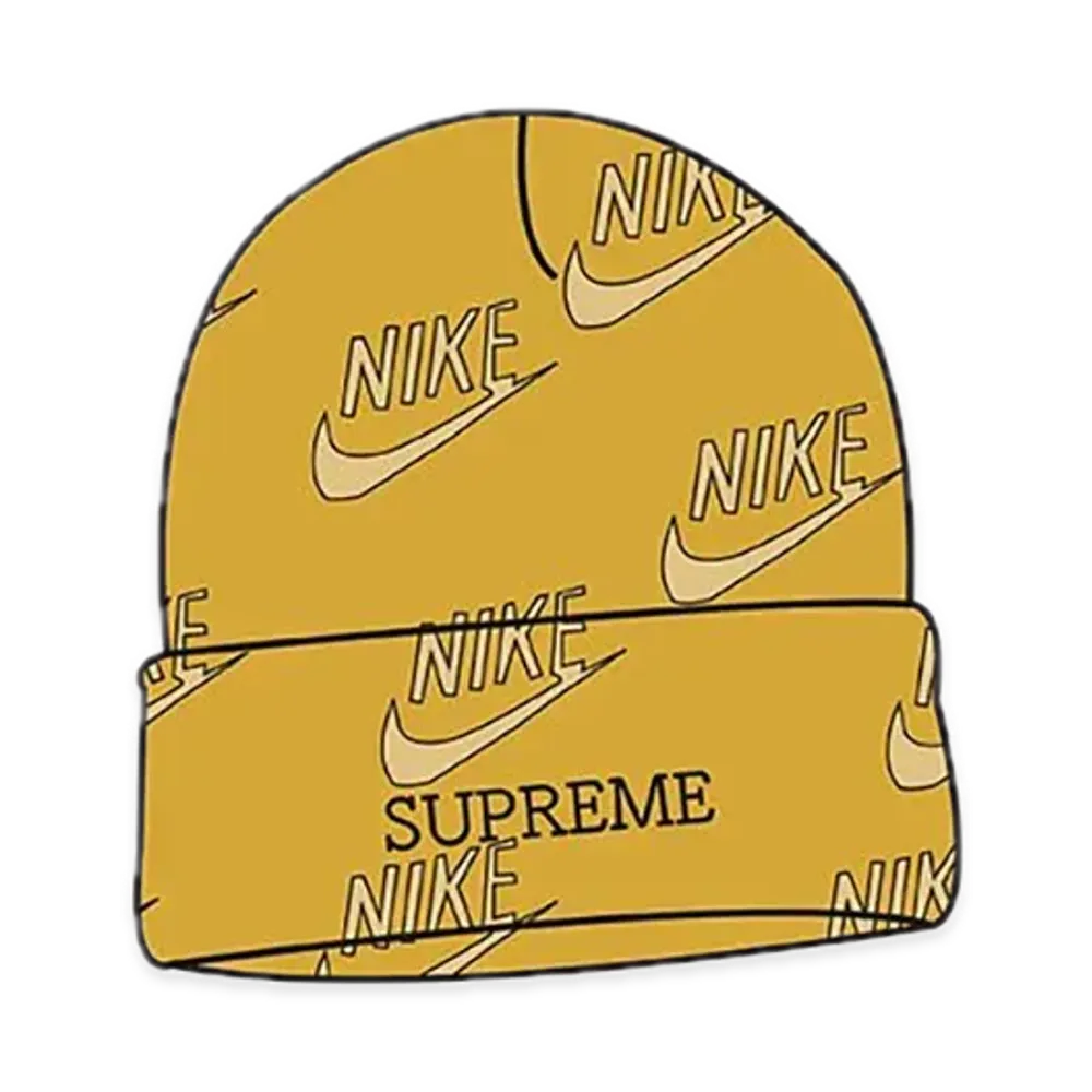 Supreme x Nike Jacquard Logos Beanie "Yellow"