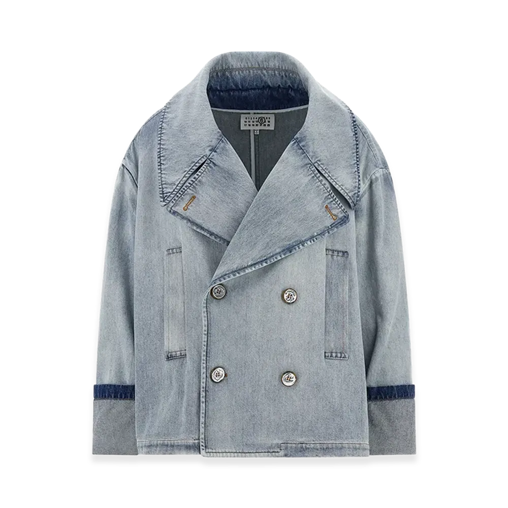 MM6 Maison Margiela Women's Double-Breasted Jacket "Light Blue"