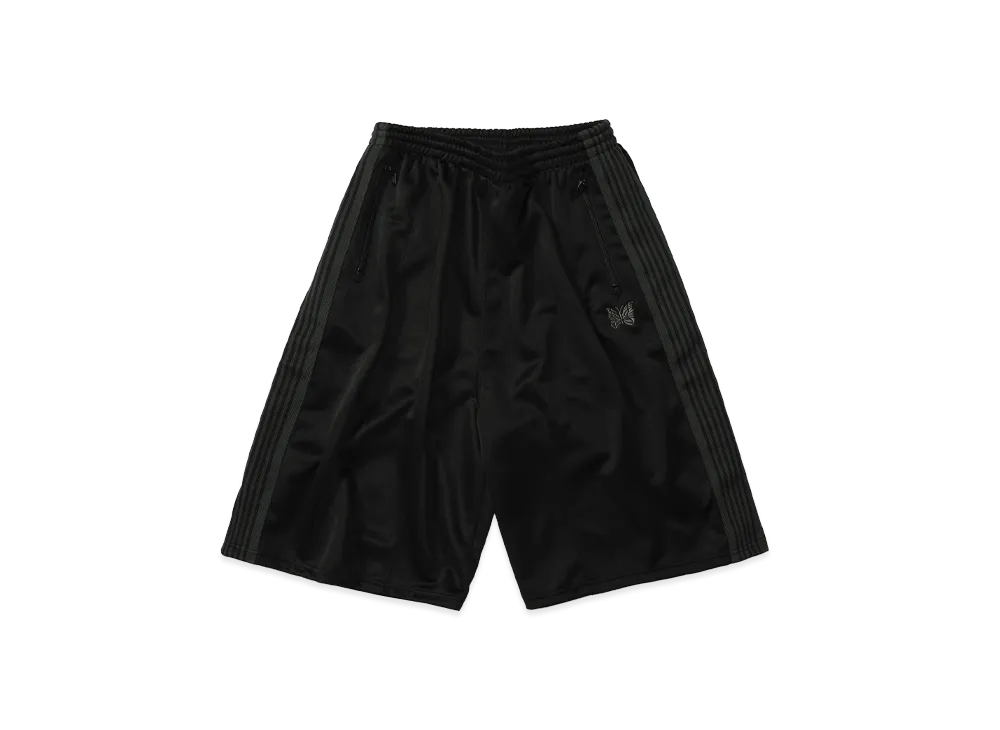 NEEDLES x LHP H.D.Track Pant Shorts - Poly Smooth "Black/Charcoal"