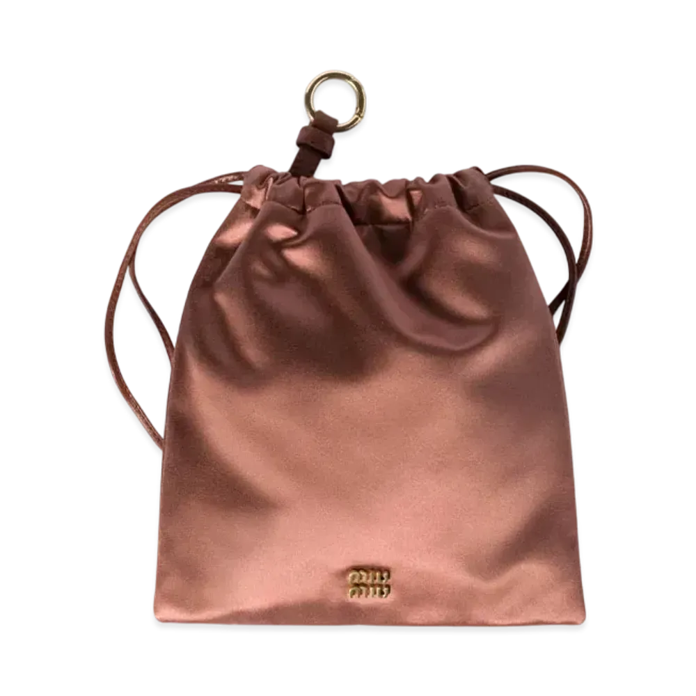 MIUMIU Satin Pouch "Dark Brown"