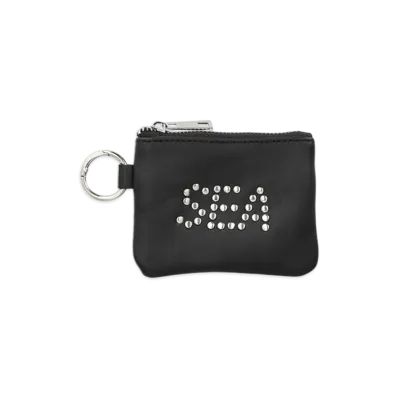 WIND AND SEA Studded Leather Coin Case "Black"