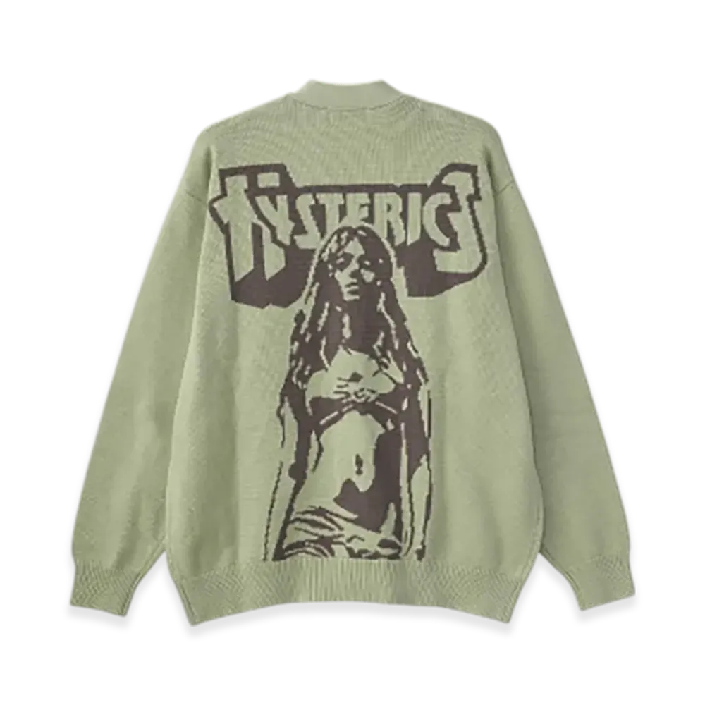 HYSTERIC GLAMOUR Bad Ass Mama Knitted Cardigan "Green"