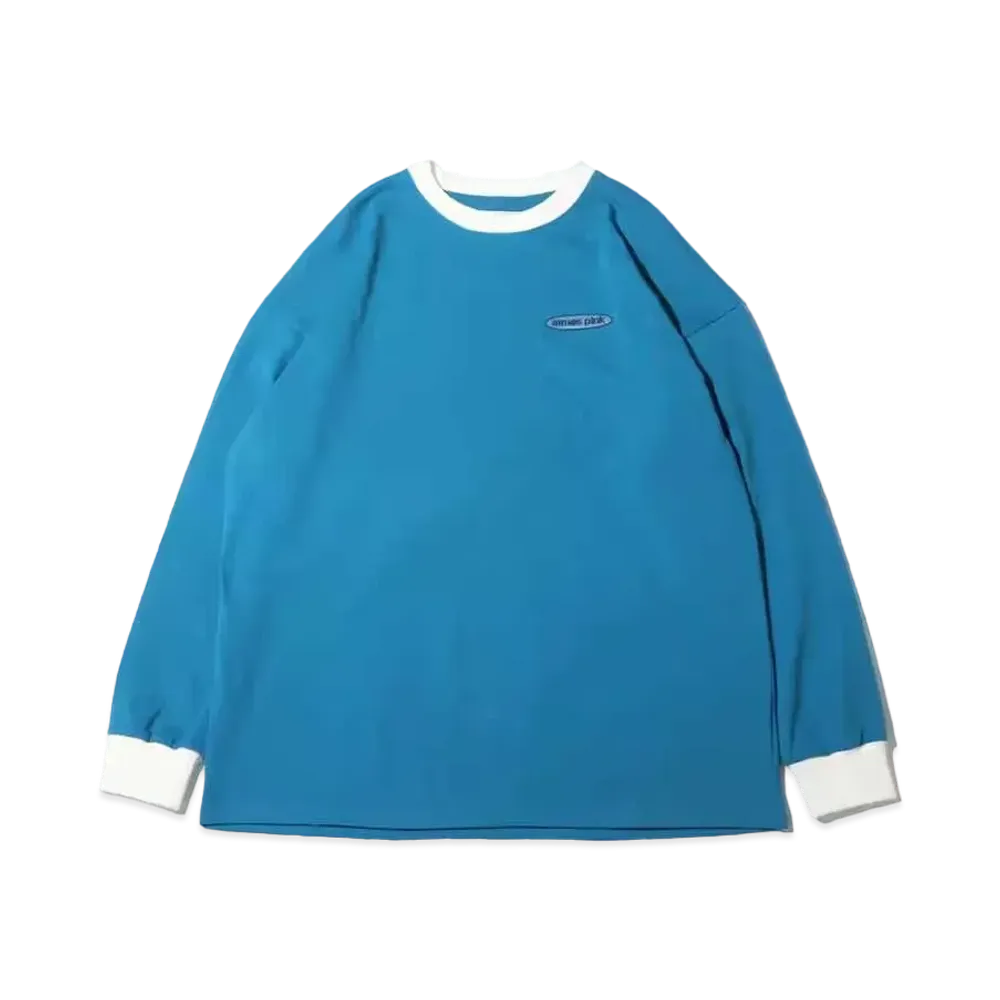 atmos pink Silicone Patch High Shoku Long Tee "Blue"