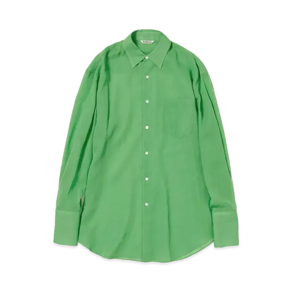 AURALEE Hard Twist Finx Organdy Shirt "Green"