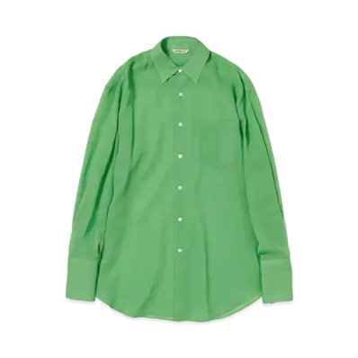 AURALEE Hard Twist Finx Organdy Shirt "Green"