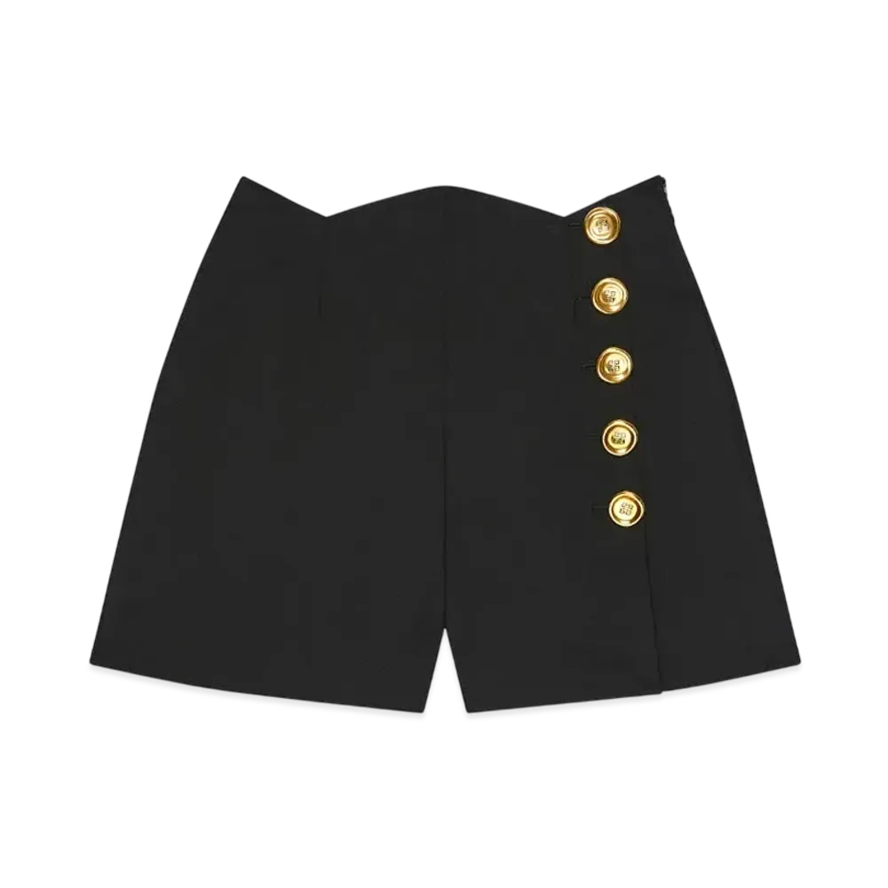 GIVENCHY Shorts In Wool and Mohair With Buttons "Black"