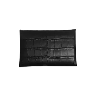 Hermes Calvi Crocodile Alligator Matte "Noir/Silver"
