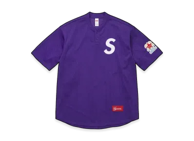 Supreme Shop S Logo Baseball Henley "Purple - Los Angeles"