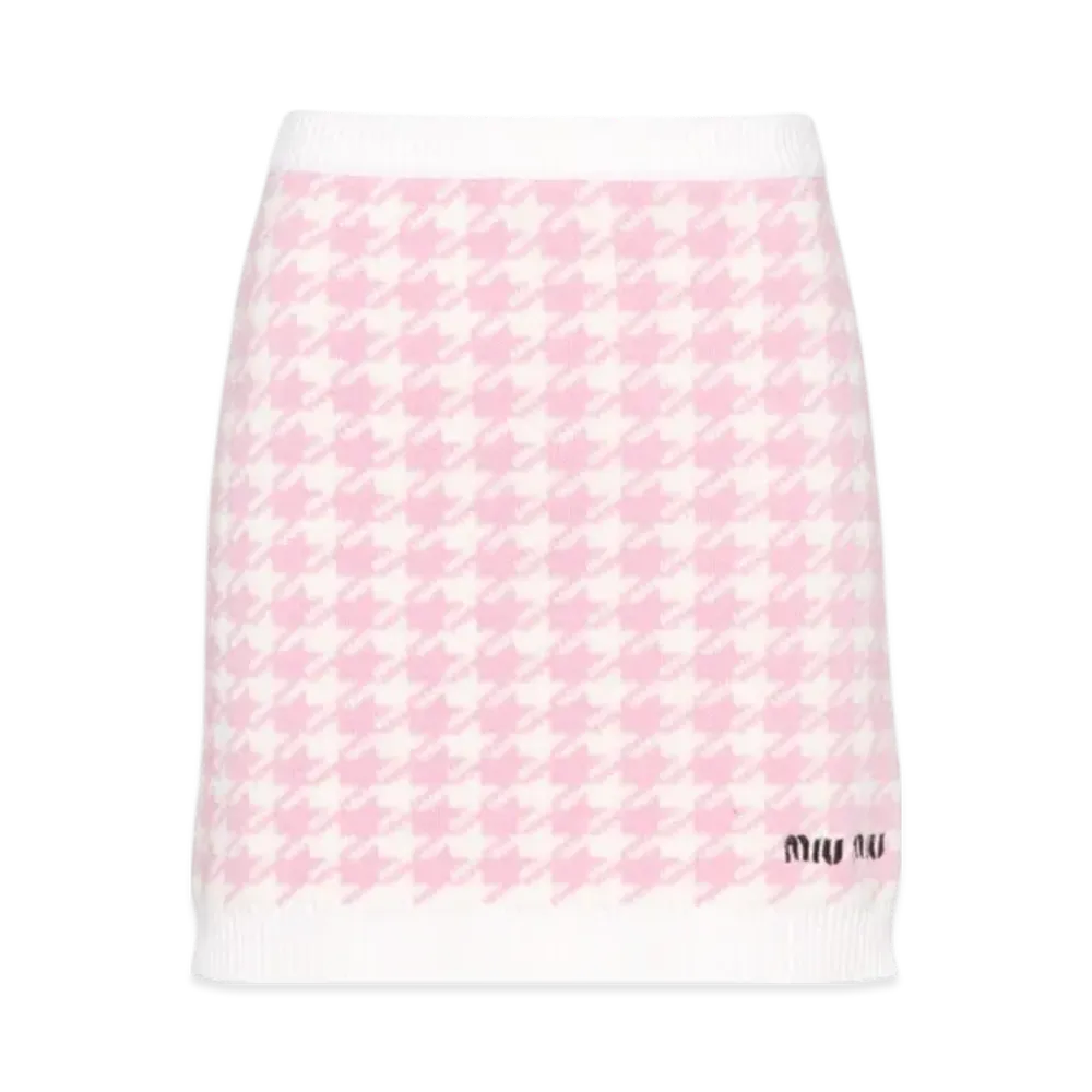 MIU MIU Women's Cashmere Skirt "White/Pink"