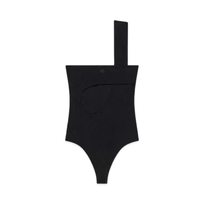 Courreges Loop 90'S Rib Bodysuit "Black"