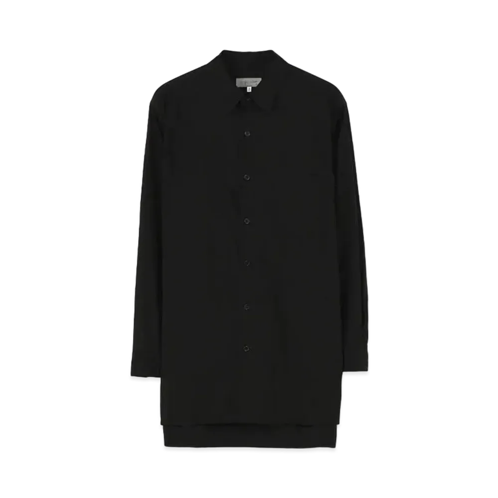 Yohji Yamamoto Pour Homme CHAIN STITCH BROAD BIG BLOUSE "Black"
