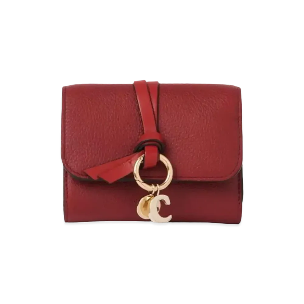 Chloe Alphabet Small Tri-Fold "Deep Claret"