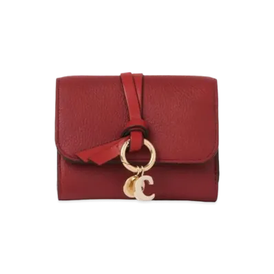 Chloe Alphabet Small Tri-Fold "Deep Claret"