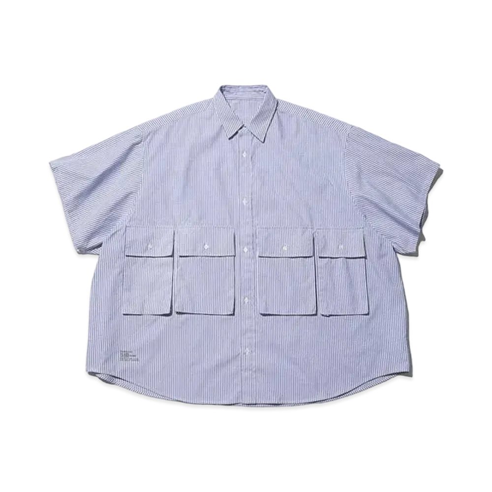 FreshService Dry Oxford Flap Pocket S/S Shirt "Blue Stripe"