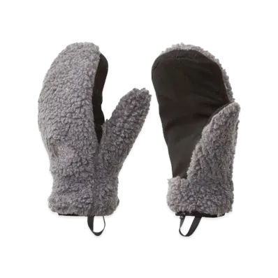 The North Face Reversible Extreme Pile Mitts "Mixed Charcoal GrayxBlack"