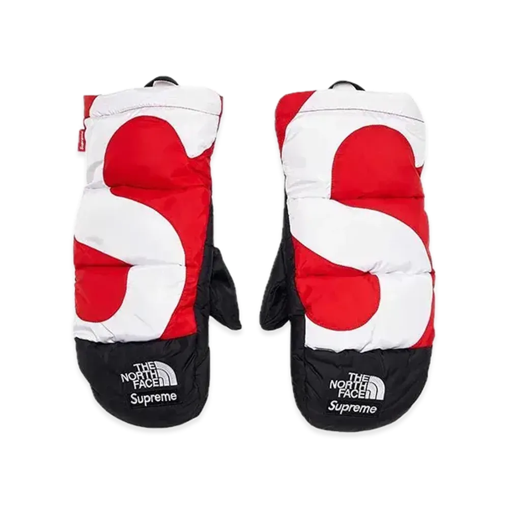 Supreme x The North Face S Logo Nuptse Mitts "Red"