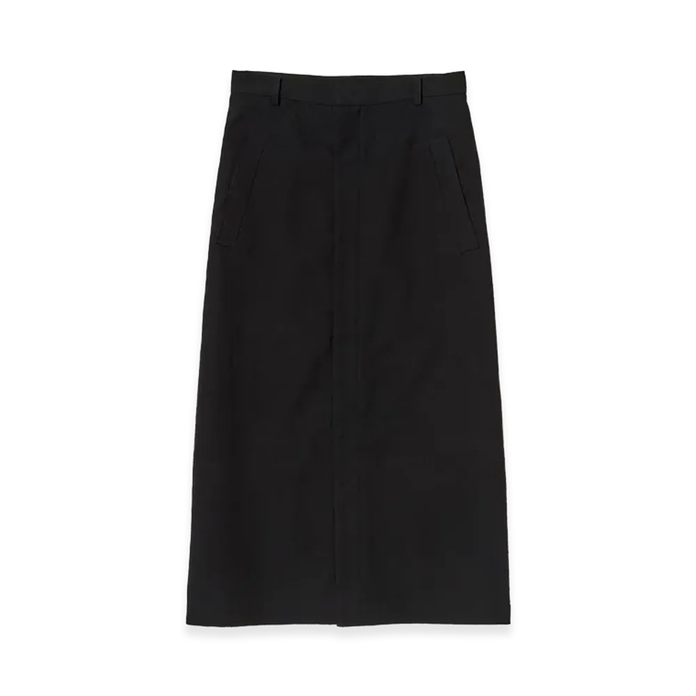 AURALEE Women's Wool Cotton Linen OX Skirt "Black"