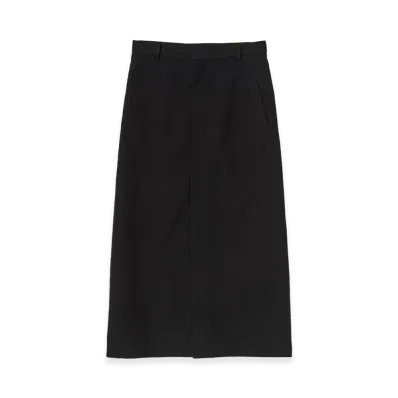 AURALEE Women's Wool Cotton Linen OX Skirt "Black"