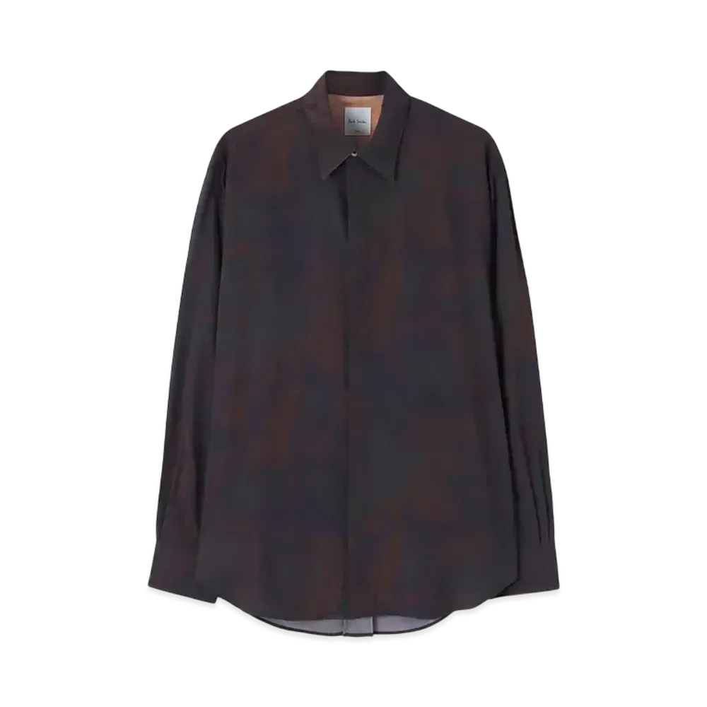 Paul Smith Photogram Leaves Shirt "DarkBrown"