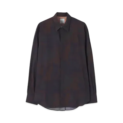 Paul Smith Photogram Leaves Shirt "DarkBrown"