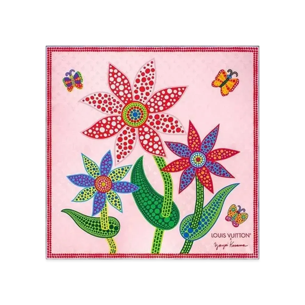 Louis Vuitton x Yayoi Kusama Flowers Square 90 "Light Pink"