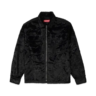 Supreme Faux Fur Zip Up Shirt "Black"