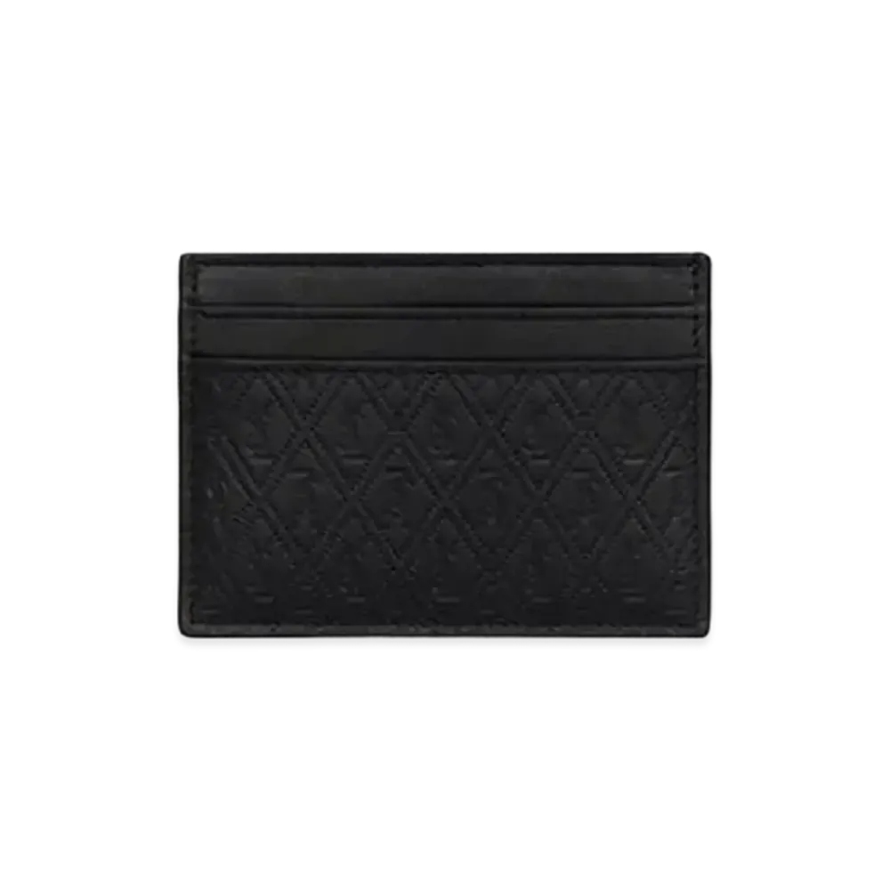 SAINT LAURENT Le Monogramme All Over Card Holder In Embossed Smooth Leather "Black"