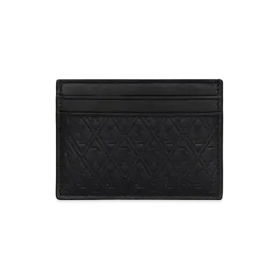 SAINT LAURENT Le Monogramme All Over Card Holder In Embossed Smooth Leather "Black"