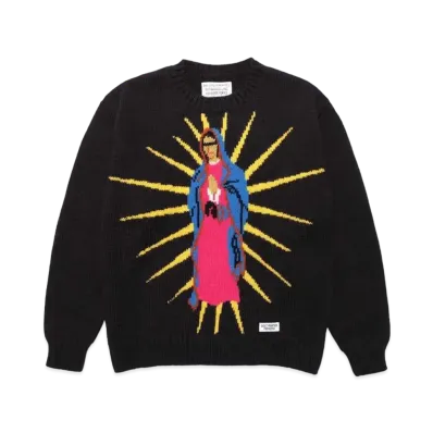 WACKO MARIA KNIT JACQUARD SWEATER "Black"