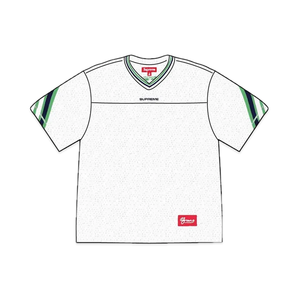 Supreme Jacquard Rib Football Jersey "White"