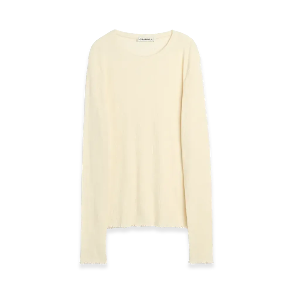 OUR LEGACY Elongated Longsleeve "Cloudbone Ripple Rib"