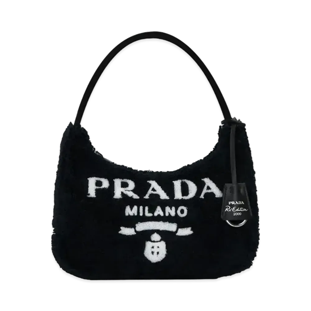 PRADA Re-Edition 2000 Terry Mini Bag "Black/White"