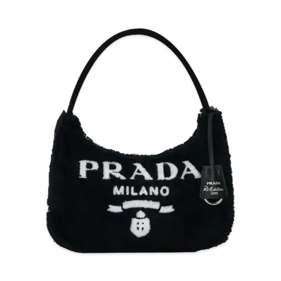 PRADA Re-Edition 2000 Terry Mini Bag "Black/White"