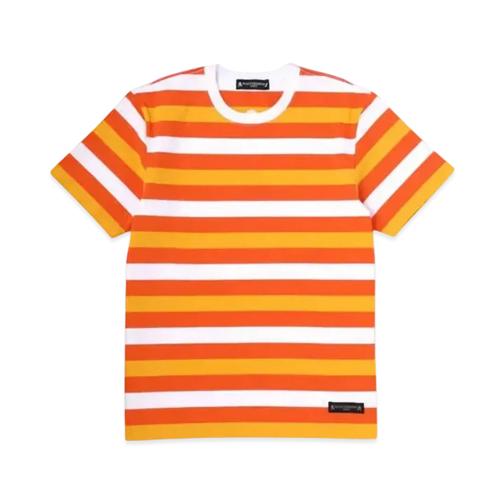 mastermind WORLD Stripe SS Tee "Orange Yellow White"