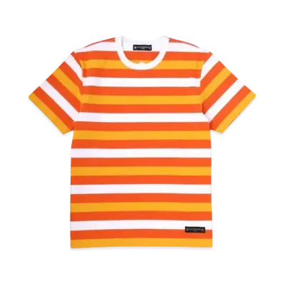 mastermind WORLD Stripe SS Tee "Orange Yellow White"