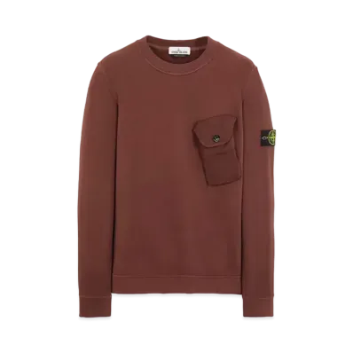 Stone Island 60419 BRUSHED COTTON FLEECE "Mahogany Brown"
