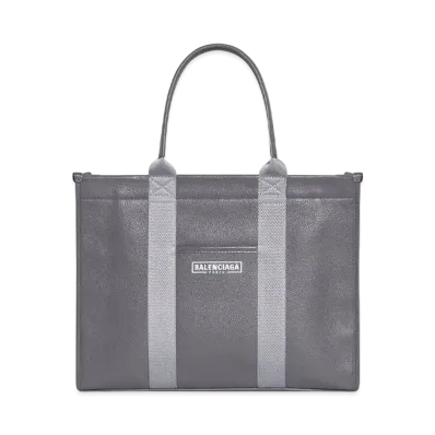 BALENCIAGA Hardware Tote Bag In Grained Calfskin "Dark Gray"