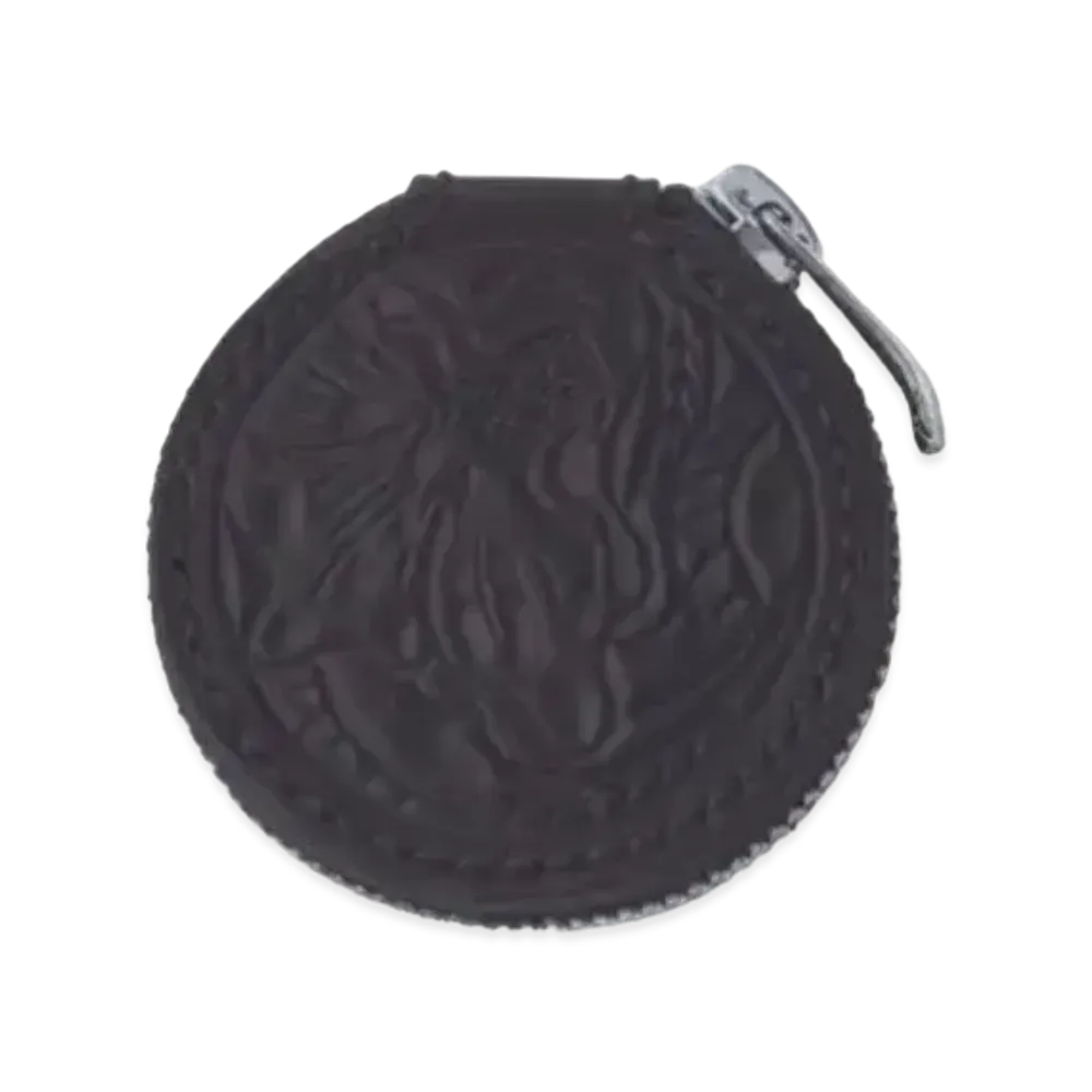 PORTER CLASSIC x Heaven and Hell Hand Carved Leather Coin Case By KICHIZO "Black"