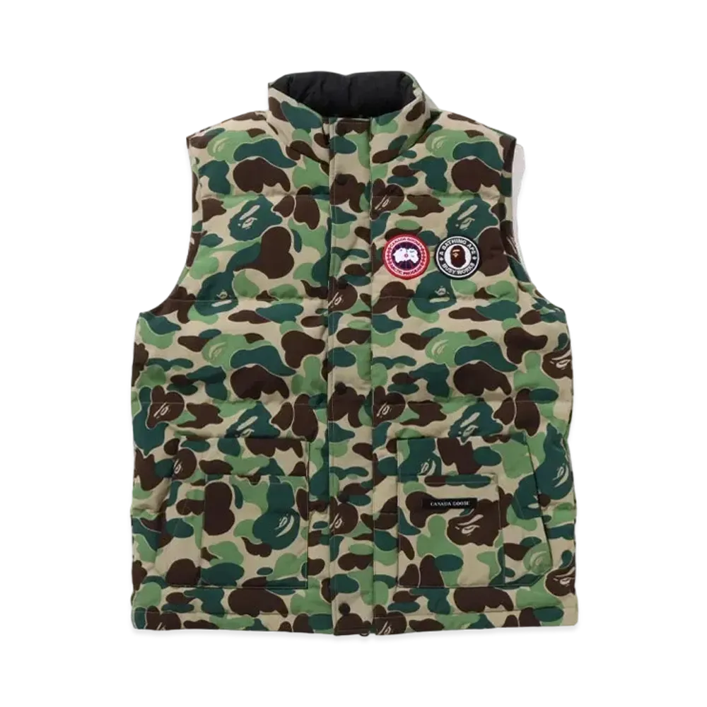 A BATHING APE x CANADA GOOSE Freestyle Vest "Green"