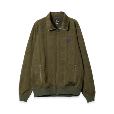 NEEDLES Track Jacket - Poly Jacquard "Olive"