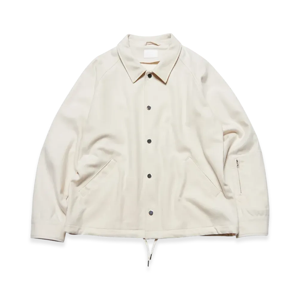 SOPHNET. Light Melton Wool Coach Jacket "Off White"
