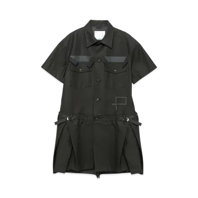 WTAPS x sacai Women's Cotton Back Satin Dress "Black"