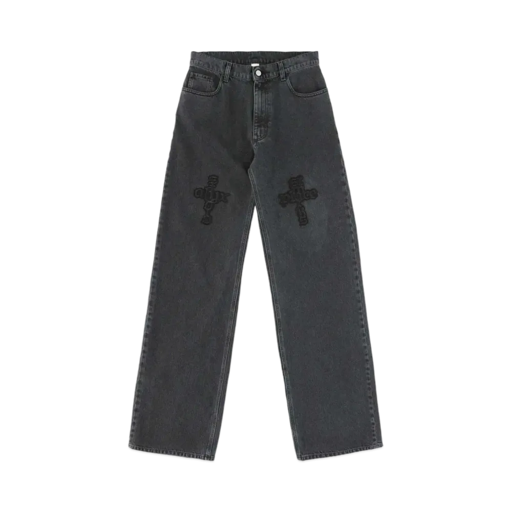 1017 ALYX 9SM Logo-Patch Wide Fit Jeans "Washed Black"